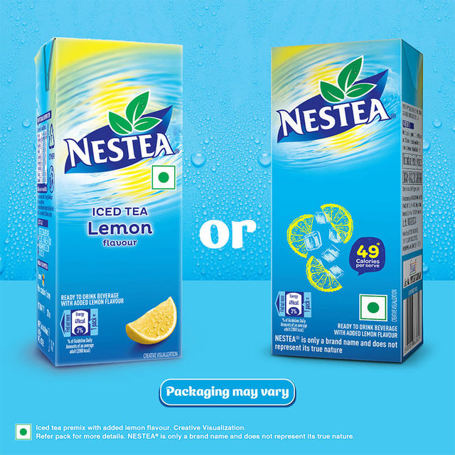 Nestea Lemon Iced Tea (Ready to Drink) - 49 Calories Only Tetra Pack 200 ml Combo