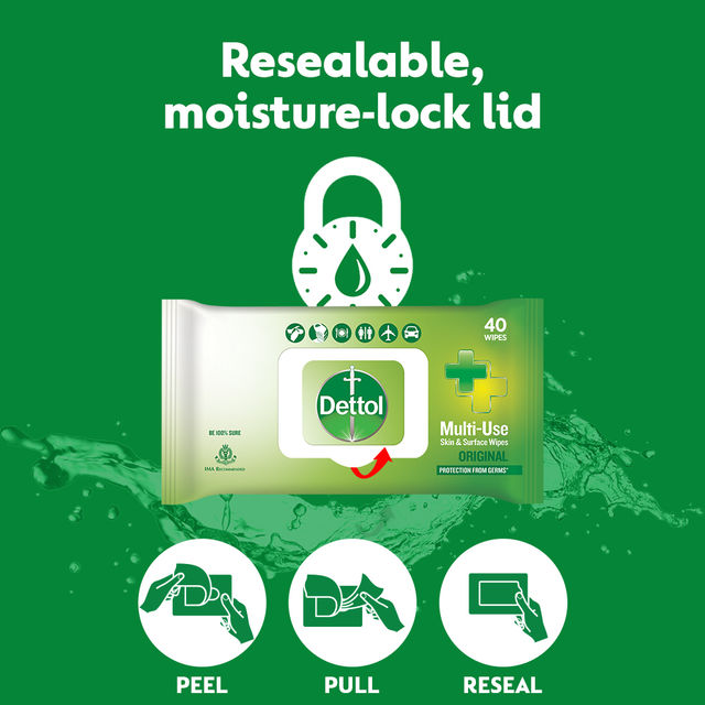 Dettol Multi-Use Skin and Surface Wet Wipe 40 pc Combo