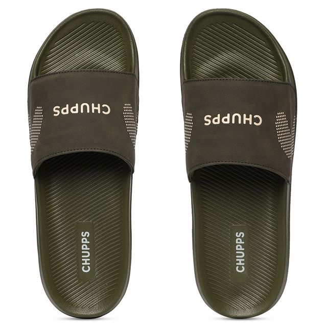 Chupps Edge Olive and Green Men's Casual Slider - UK 10