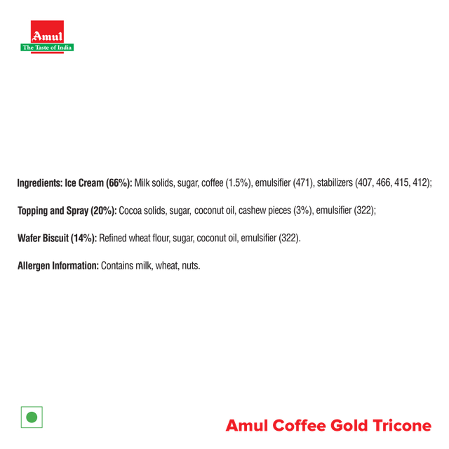 Amul Coffee Tricone Gold Ice Cream Cone