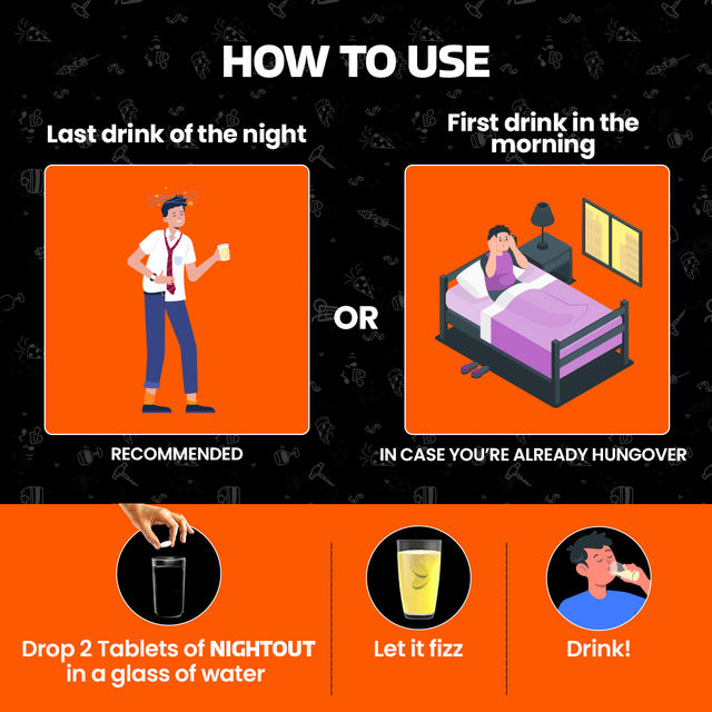 Fast&Up Nightout Instant Hangover Relief Drink |Fizzy Lemon Flavour