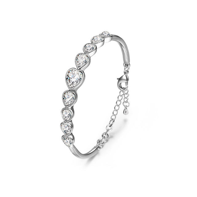 Yellow Chimes Women Crystals Silver-Plated Bangle-Style Bracelet
