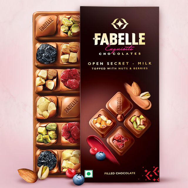 Fabelle Open Secret Milk Chocolate Bar With Exotic Nuts & Berries