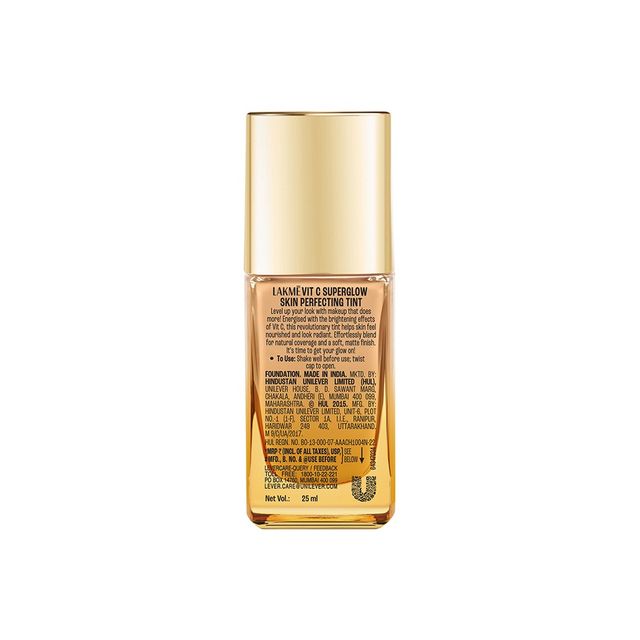 Lakme Makeup+Skincare VitC Superglow Skin Perfecting Tint Warm Crème W120