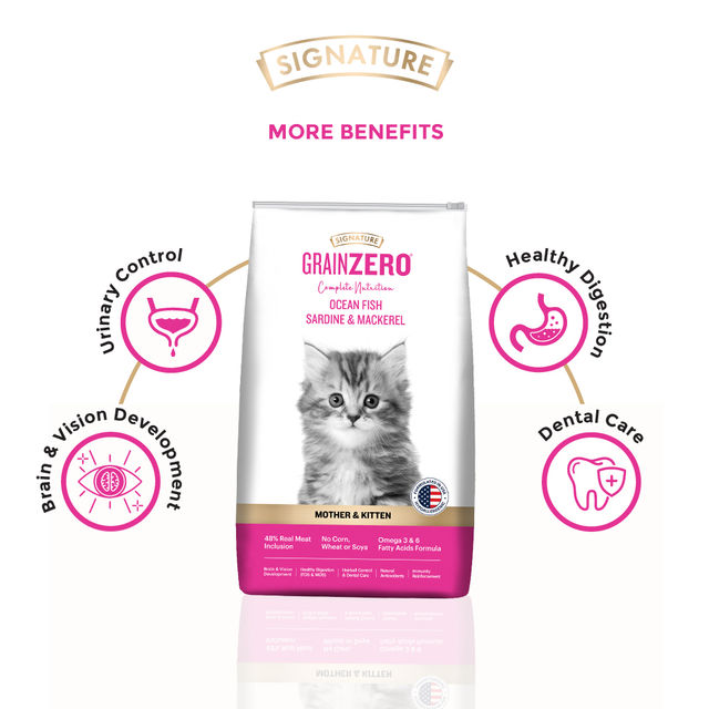 Signature Grain Zero Kitten Dry Cat Food Free With Container