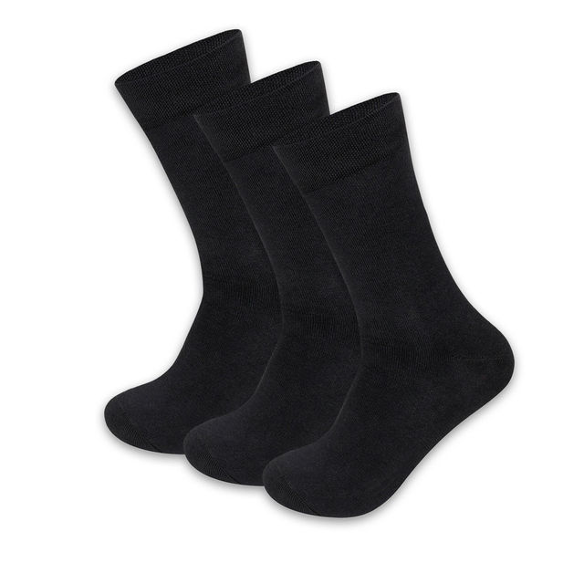 Supersox Men's Solid Combed Cotton Socks | Black - UK 7 - 10