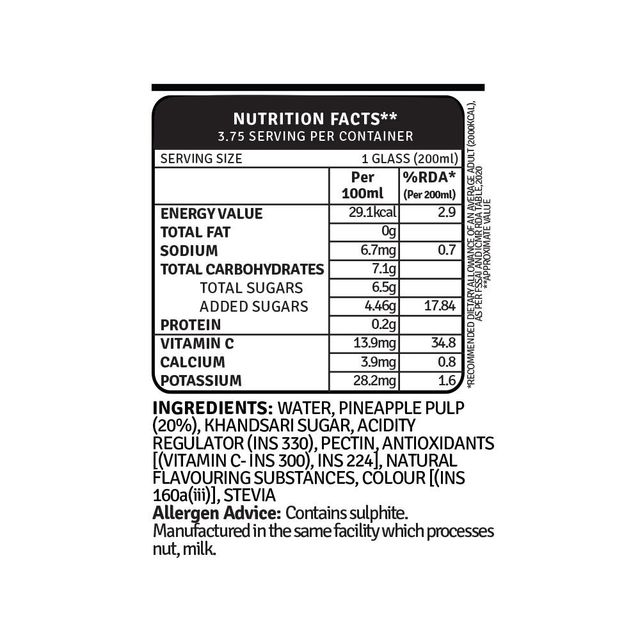 Raw Pressery Refreshers Pineapple Fruit Juice