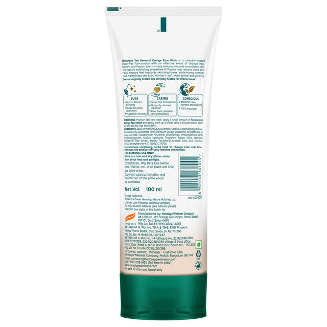 Himalaya Wellness Company Tan Removal Orange Face Wash