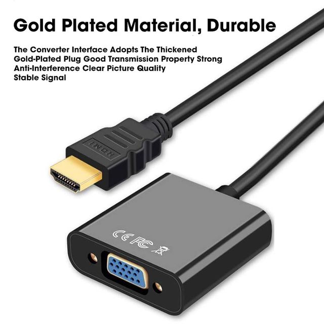 Sounce Hdmi To Vga Gold Plated High-Speed 1080P Active Hdtv Hdmi To Vga Adapter (Black)