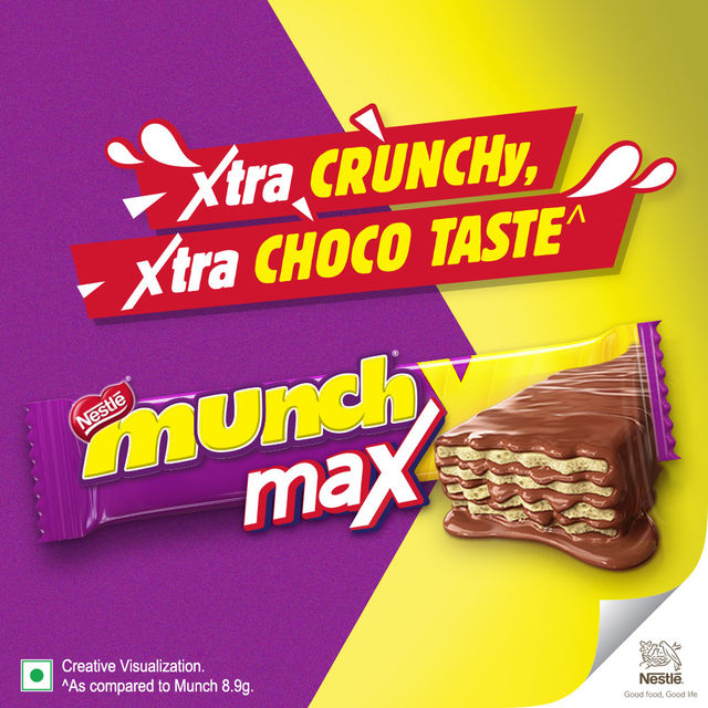 Nestle Munch Max Choco Coated Crunchy Wafer Bar 38 g X 2 Combo