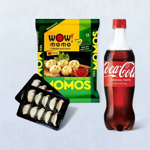 Wow! Veg Darjeeling Momos(20pc) & Coca-Cola Soft Drink(750ml) Combo