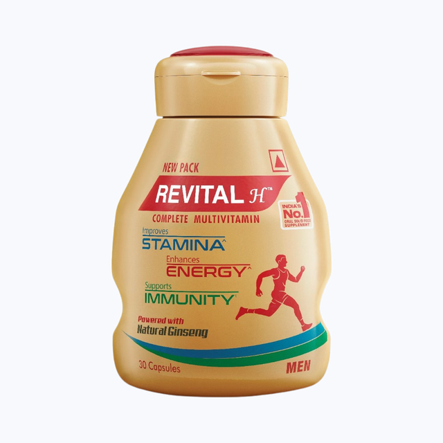 Revital Men Multivitamin with Calcium & Ginseng for Immunity, Strong Bones & Energy (30 Capsules)