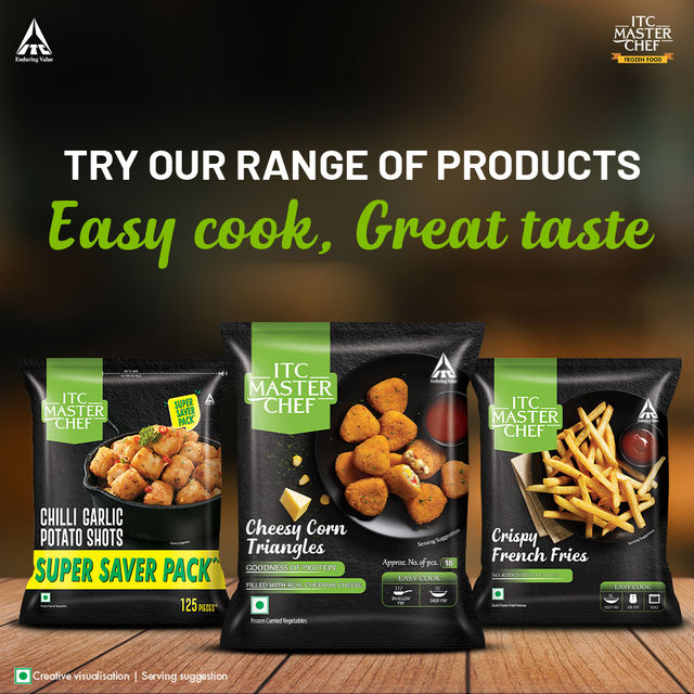 ITC Master Chef Cheesy Corn Triangle Nugget | Goodness of Protein | With Cheddar Cheese | 18 pieces