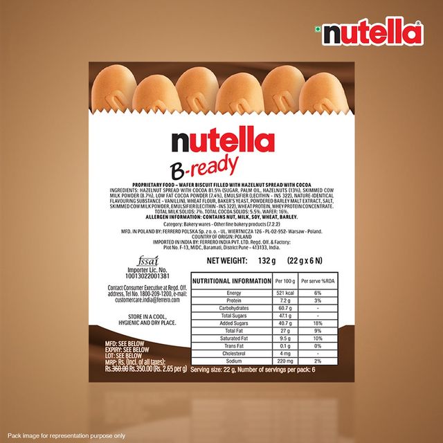 Nutella Crunchy Wafer Shell Filled With Creamy Nutella