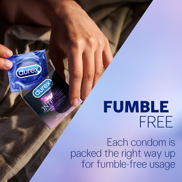 Durex Intense Condoms For Her Dotted And Ribbed Condom With Desirex Gel(10pc) & Durex Play Lubricant Gel Tingling(50ml) Combo