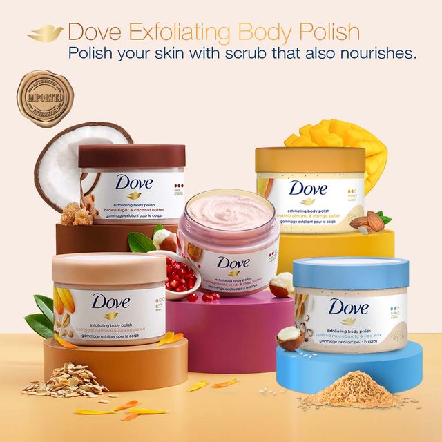 Dove Body Polish Scrub | with Oatmeal | For Sensitive Skin | Get Soft & Smooth Skin
