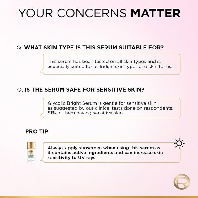 L'Oreal Paris Glycolic Bright 8% Melasyl + Niacinamide Face Serum for Brightening Dark Spots