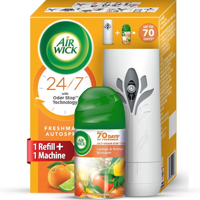 Airwick Automatic Air Freshener & Room Freshener Kit - Lemon & Orange Blossom