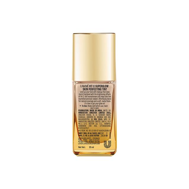 Lakme Makeup+Skincare VitC Superglow Skin Perfecting Tint Warm Sand W160