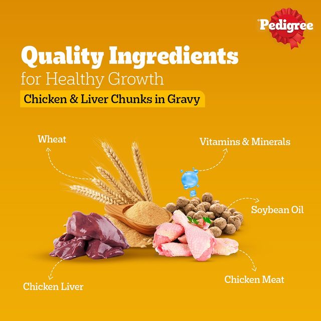 Pedigree Puppy Chicken & Liver Chunks In Gravy Wet Dog Food