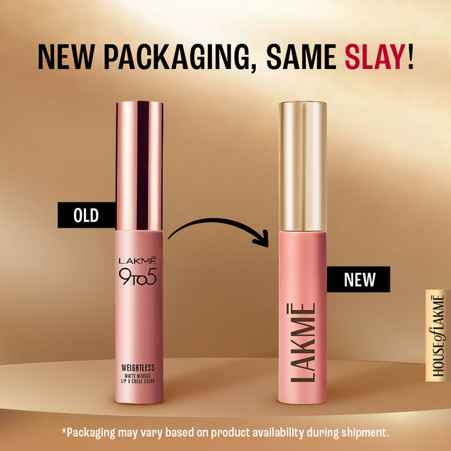 Lakme Double Duty Lip & Cheek Mousse Matte Lipstick & Soft Blush, Burgundy Lush