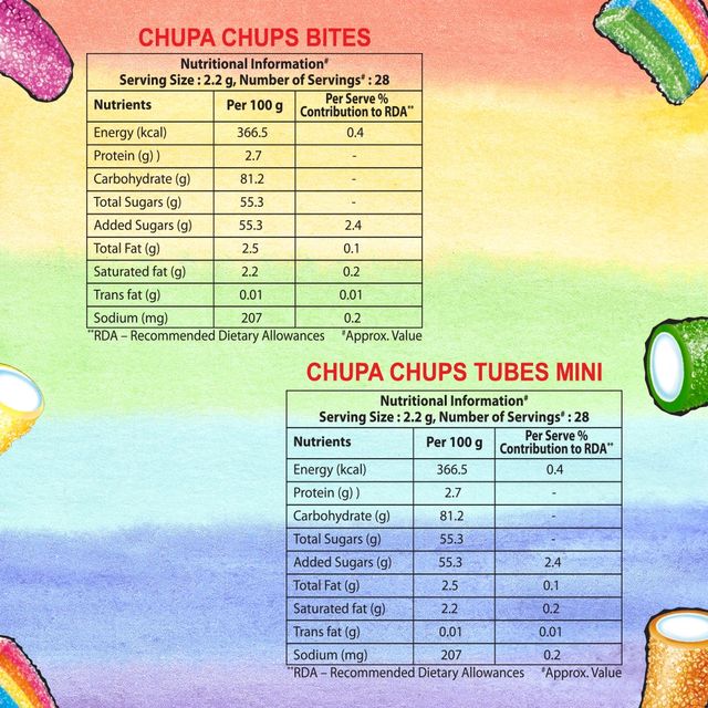 Chupa Chups Assorted flavour Tubes, Jelly, B3G1