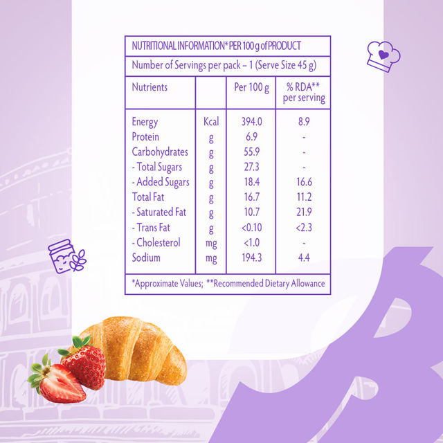 Bauli Moonfils Croissants Strawberry (Veg) 50 g Combo