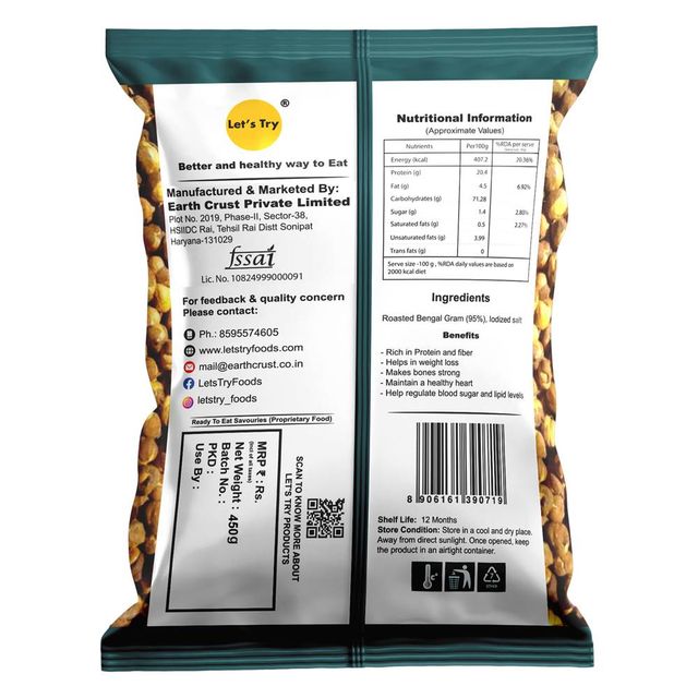 Let'S Try Roasted Chana 450 g Combo