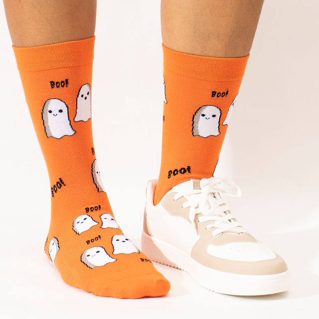 Thela Gaadi Unisex 78% Cotton, 17% Spandex, and 5% Elastic Socks | Olive and Orange - Free Size