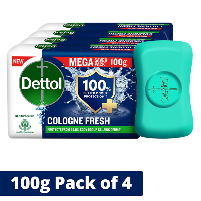 Dettol Cologne Fresh Bathing Soap Bar with 100% better odour protection