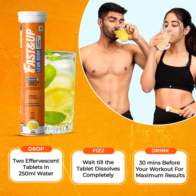 Fast&Up L-Carnitine Fat Burner For Weight Loss - Lemon