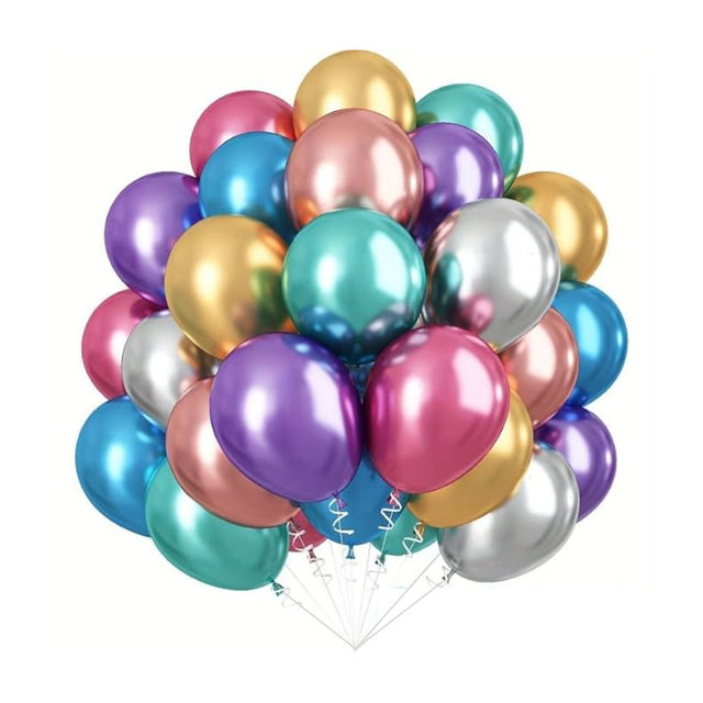 Let's Vybe Chrome Balloons | Set Of 25 - Assorted