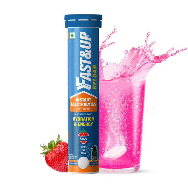 Fast&Up Reload Ready To Drink ~ Low Sugar Energy Drink Instant Energy & Hydration Drink - Lemon Flavour (500ml) & Fast&Up Reload Berry Instant Energy Drink 5 Essential Electrolytes (20pc) Combo