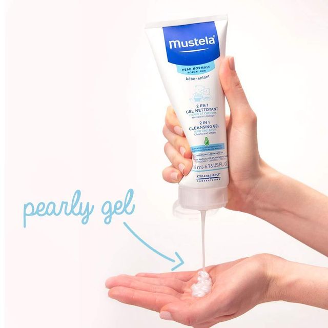 Mustela 2 In 1 Cleansing Gel Baby Body Wash For Kids | 0+ months