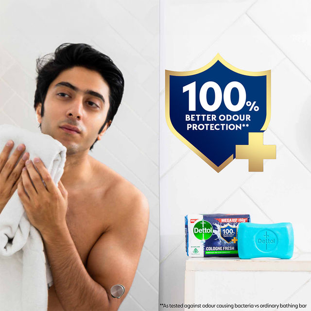 Dettol Cologne Fresh Bathing Soap Bar with 100% better odour protection