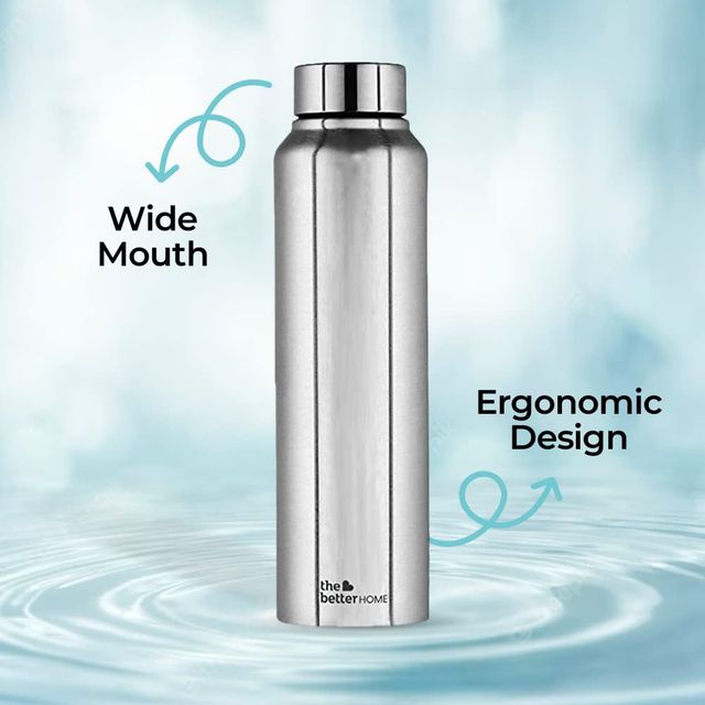 The Better Home Stainless Steel 1 Litre Water Bottle For Home-Silver