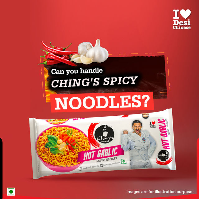 Ching's Secret Schezwan Chutney (250 g) & Ching's Secret Hot Garlic Instant Noodles (240 g) Combo
