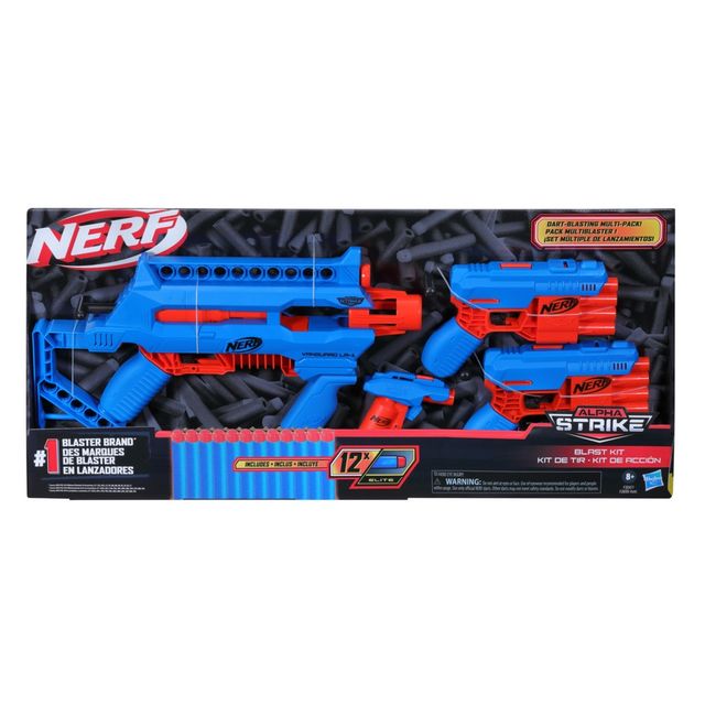 Nerf Alpha Strike Blast Kit | Multi-Pack with 4 Blasters and 12 Nerf Elite Darts | Toy Gun