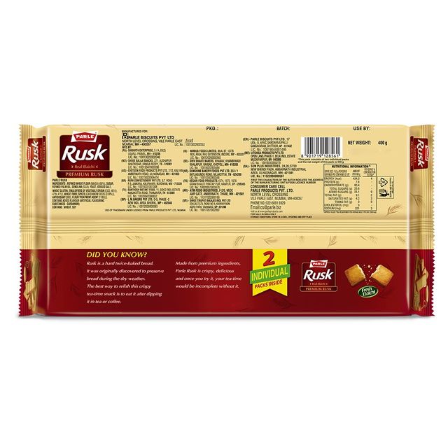 Parle Elaichi Rusk 400 g Combo