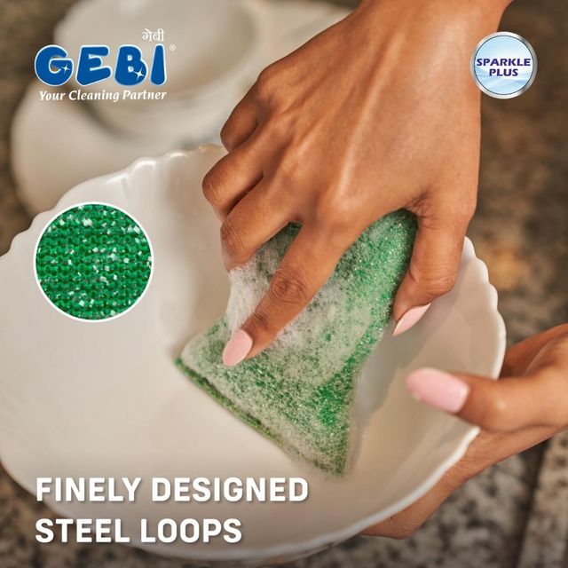 Gebi Sparkle Plus Shiny Kitchen Scrubber - 2Pc Pack
