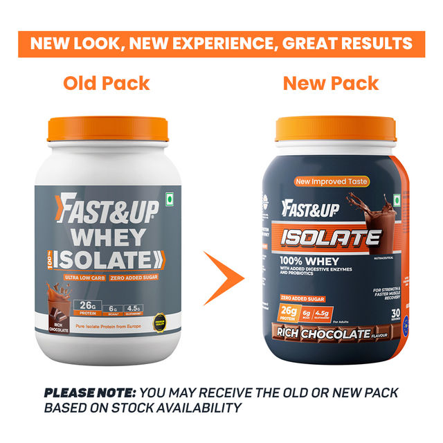 Fast&Up Isolate 100% Whey Protein Powder - Chocolate