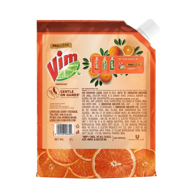 Vim Proclean Tangerine Dishwash Liquid
