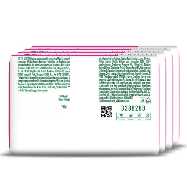 Dettol Skincare Moisturizing Beauty Bathing Soap Bar with Argan Oil For Softer Skin
