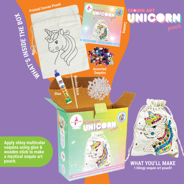 Kalakaram Mini Unicorn Sequin Art