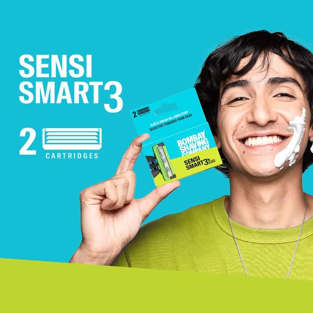Cartridge For Bombay Shaving Company Sensi Smart 3 Razor| Curved Blades Ensure Precise, Safe, And Smooth Shaves