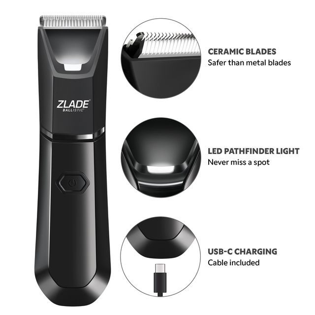 Zlade Ballistic Lite Plus Waterproof Trimmer | Beard, Body & Balls