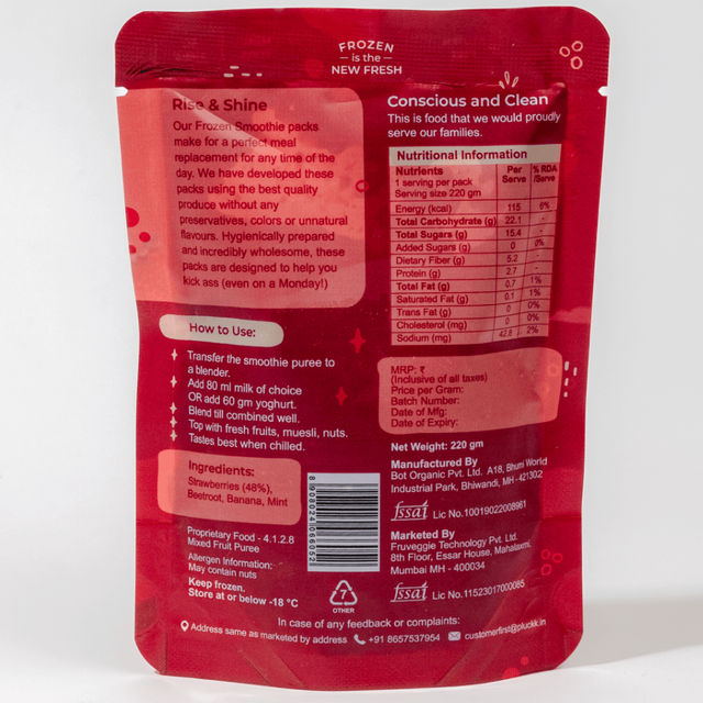 Pluckk Healthy & Lactose Free Beetox Smoothie | Serves 1