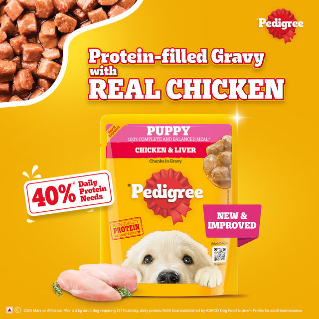 Pedigree Puppy Chicken & Liver Chunks In Gravy Wet Dog Food
