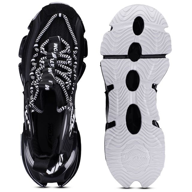 Atom Men's Alpha Predator Black Sneakers - UK 6