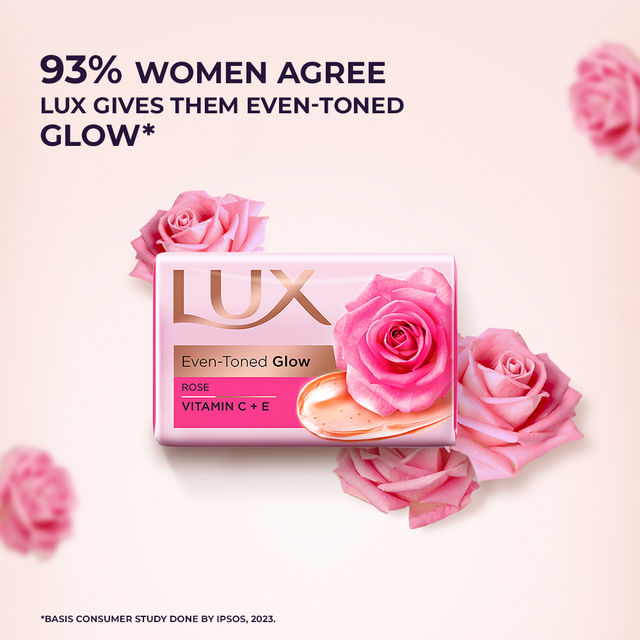 Lux Even-toned Glow Bathing Soap infused with Vitamin C & E For Superior Glow